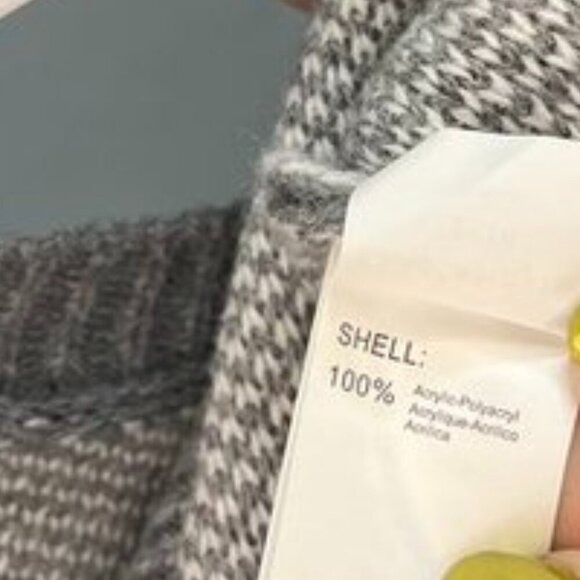 Cupshe Gray and White Patterned Crew Neck Sweater - Picture 5 of 6